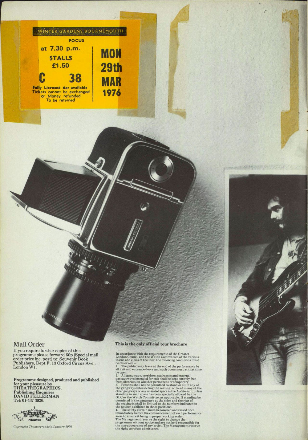 Focus In Concert + Ticket Stub UK tour programme