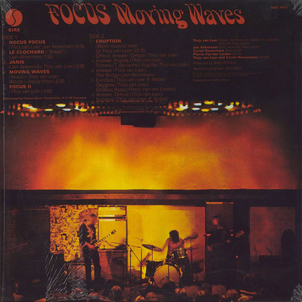 Focus Moving Waves - Shrink + Hype Sticker US vinyl LP album (LP record)