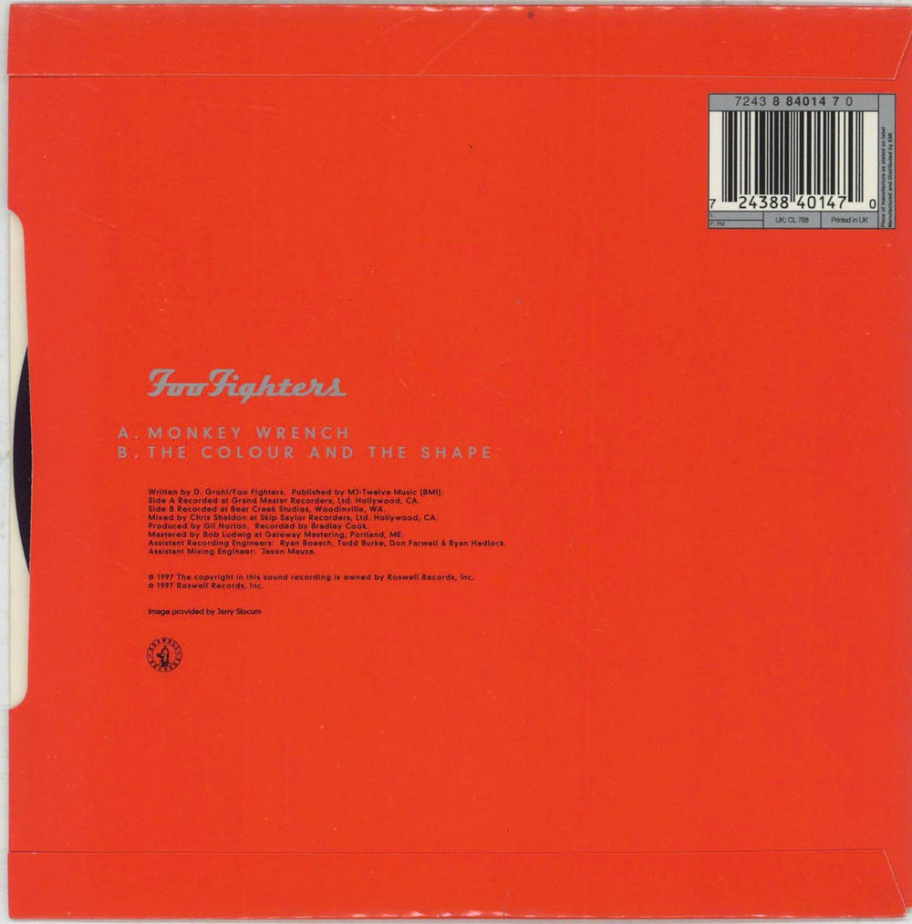 Foo Fighters Monkey Wrench UK 7" vinyl single (7 inch record / 45) CL788