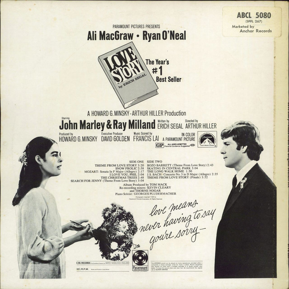 Francis Lai Love Story - 2nd UK vinyl LP album (LP record)