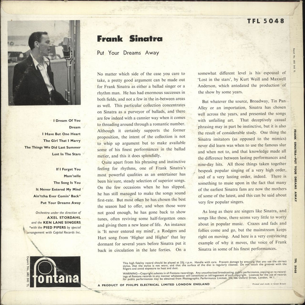 Frank Sinatra Put Your Dreams Away - EX UK vinyl LP album (LP record)