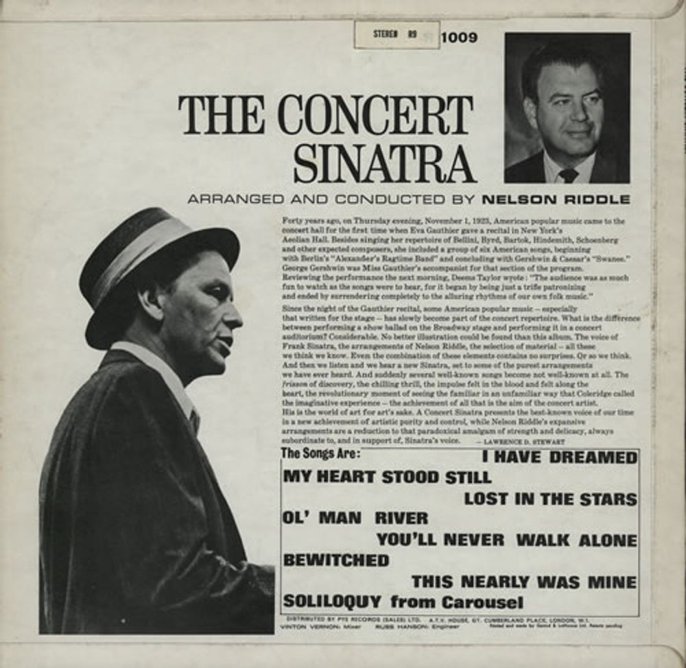 Frank Sinatra The Concert Sinatra - 2nd UK vinyl LP album (LP record) FRSLPTH578179