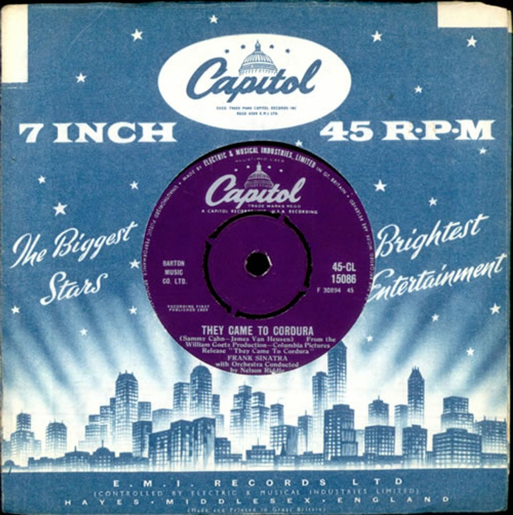 Frank Sinatra They Came To Cordura UK 7" vinyl single (7 inch record / 45) 45-CL15086