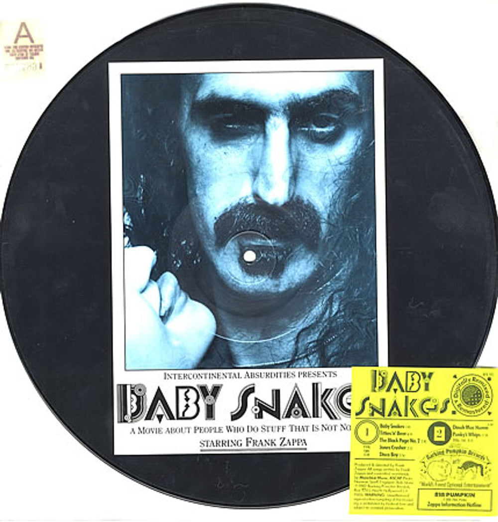 Frank Zappa Baby Snakes - Yellow Sticker US picture disc LP (vinyl picture disc album) BPR1115