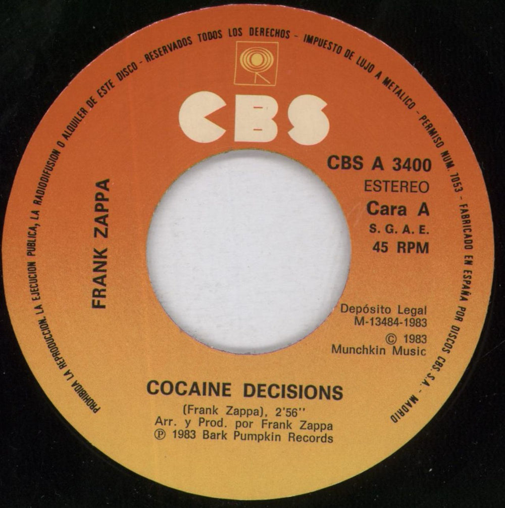 Frank Zappa Cocaine Decisions Spanish 7