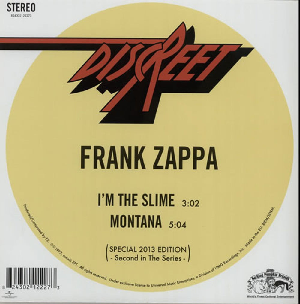 Frank Zappa I'm The Slime / Montana - RSD13 - Green Vinyl UK 7" vinyl single (7 inch record / 45) 824302122273