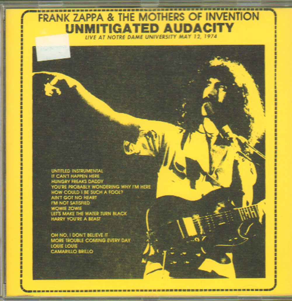 Frank Zappa Unmitigated Audacity UK CD album (CDLP) ESMCD959