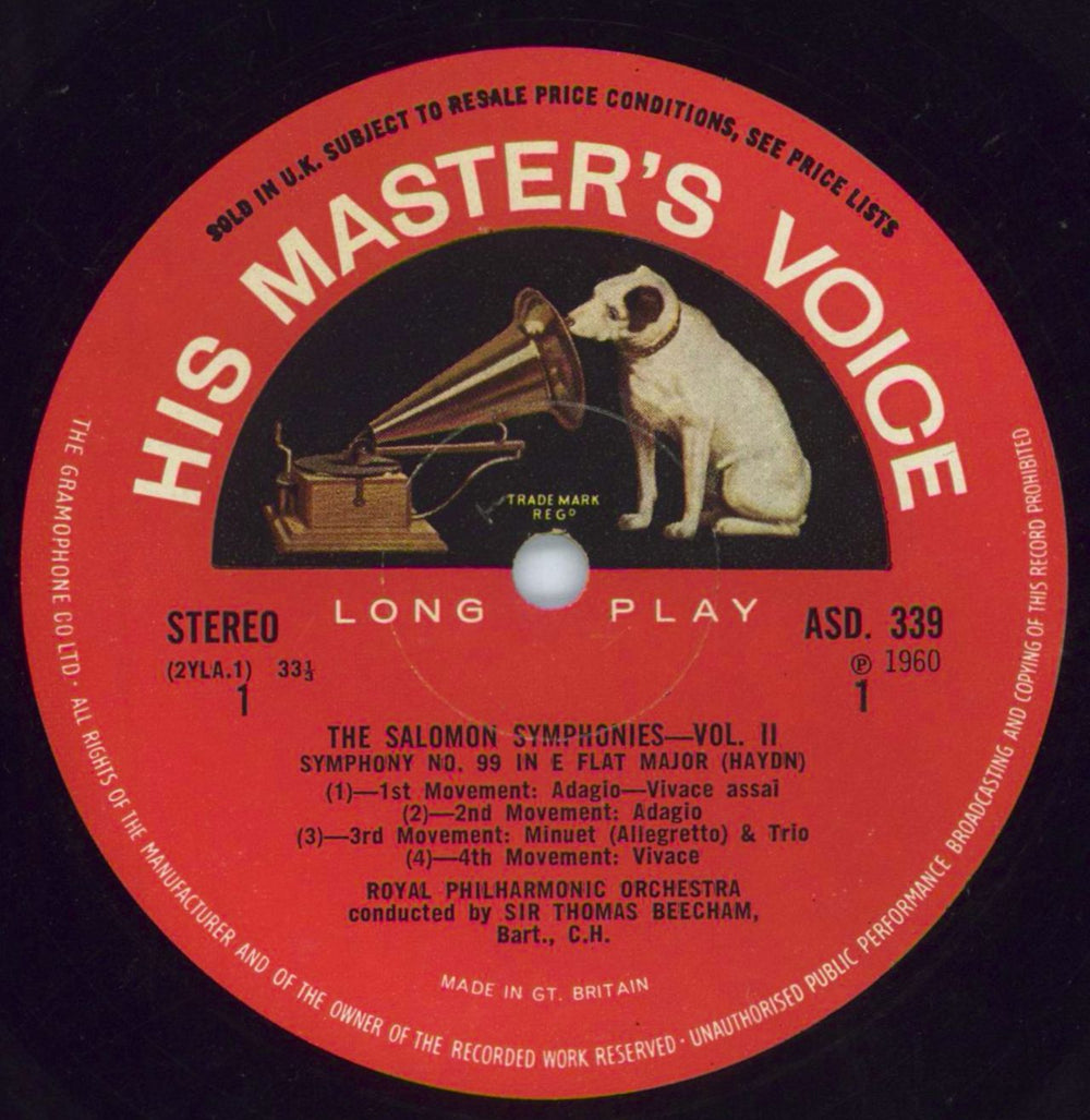 Franz Joseph Haydn The Salomon Symphonies Nos. 7 & 8 UK vinyl LP album (LP record) HJYLPTH811920