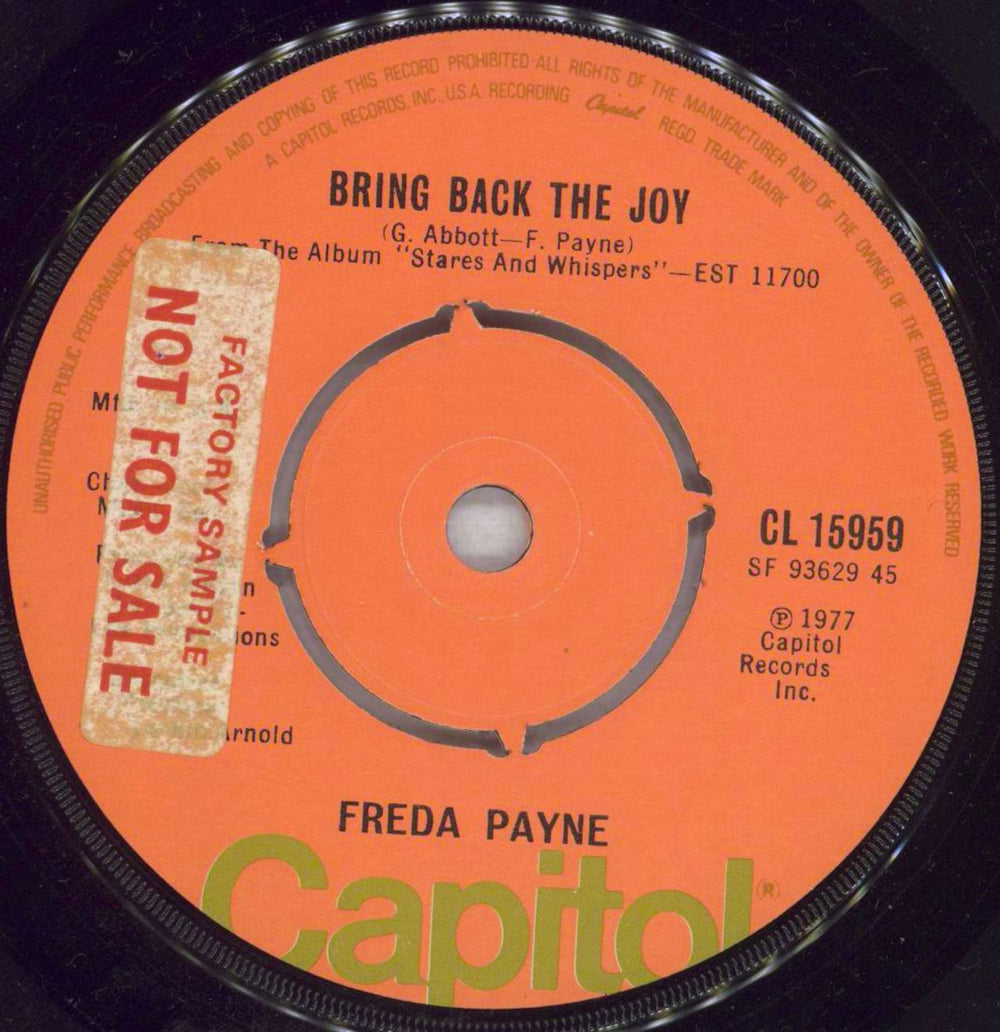 Freda Payne He Who Laughs Last UK Promo 7" vinyl single (7 inch record / 45)