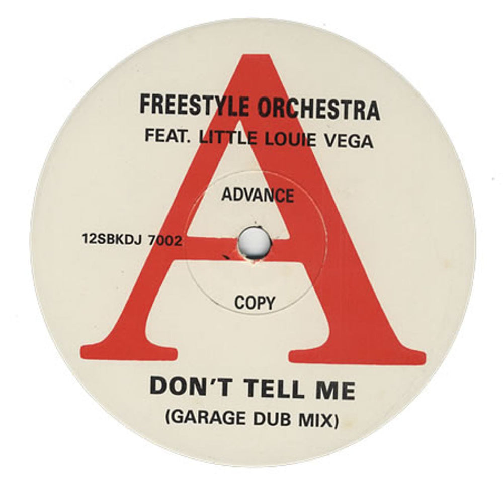 Freestyle Orchestra Don't Tell Me UK Promo 12" vinyl single (12 inch record / Maxi-single) 12SBKDJ7002