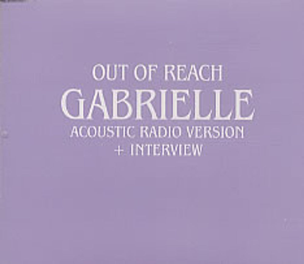 Gabrielle Out Of Reach UK Promo CD single (CD5 / 5") REACHINT1