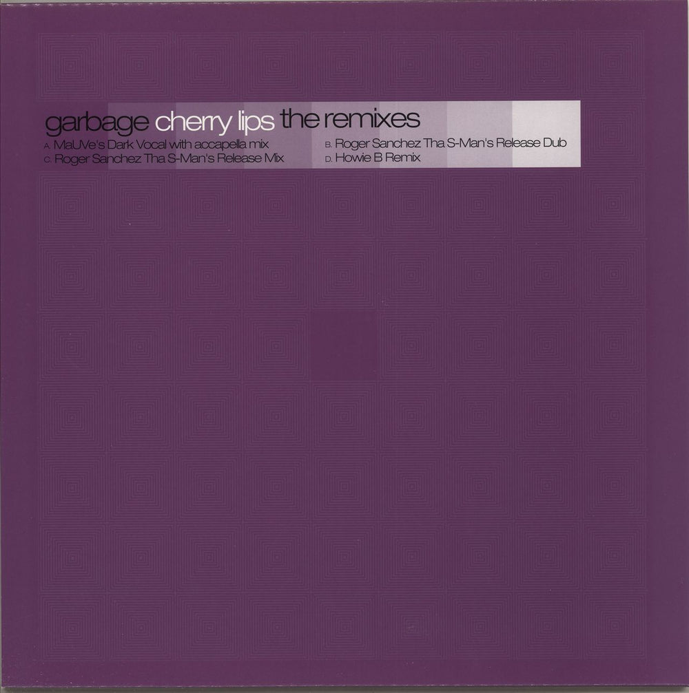 Garbage Cherry Lips - The Remixes UK Promo 12" vinyl single (12 inch record / Maxi-single) TRASH41