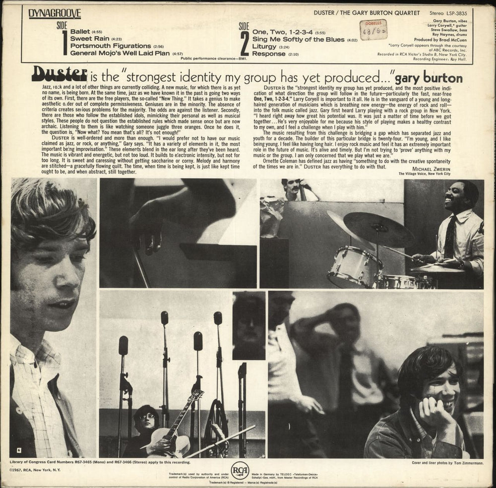 Gary Burton Duster German vinyl LP album (LP record)