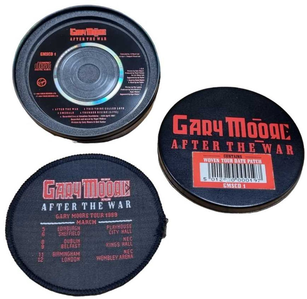 Gary Moore After The War - Tin + Patch UK 3" CD single (CD3) MOOC3AF27103