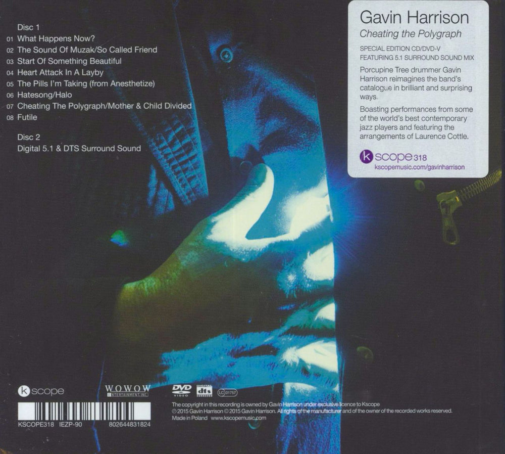 Gavin Harrison Cheating The Polygraph UK 2-disc CD/DVD set 802644831824