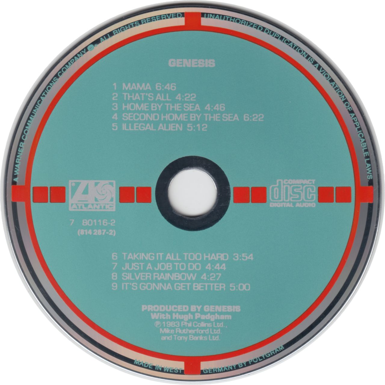 Genesis Genesis German CD album (CDLP)