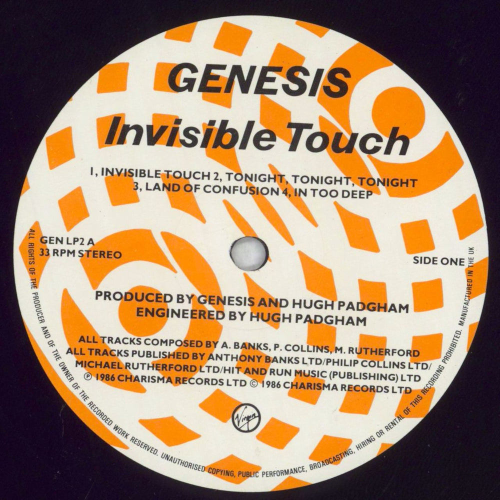 Genesis Invisible Touch - Shrink UK vinyl LP album (LP record) GENLPIN828516