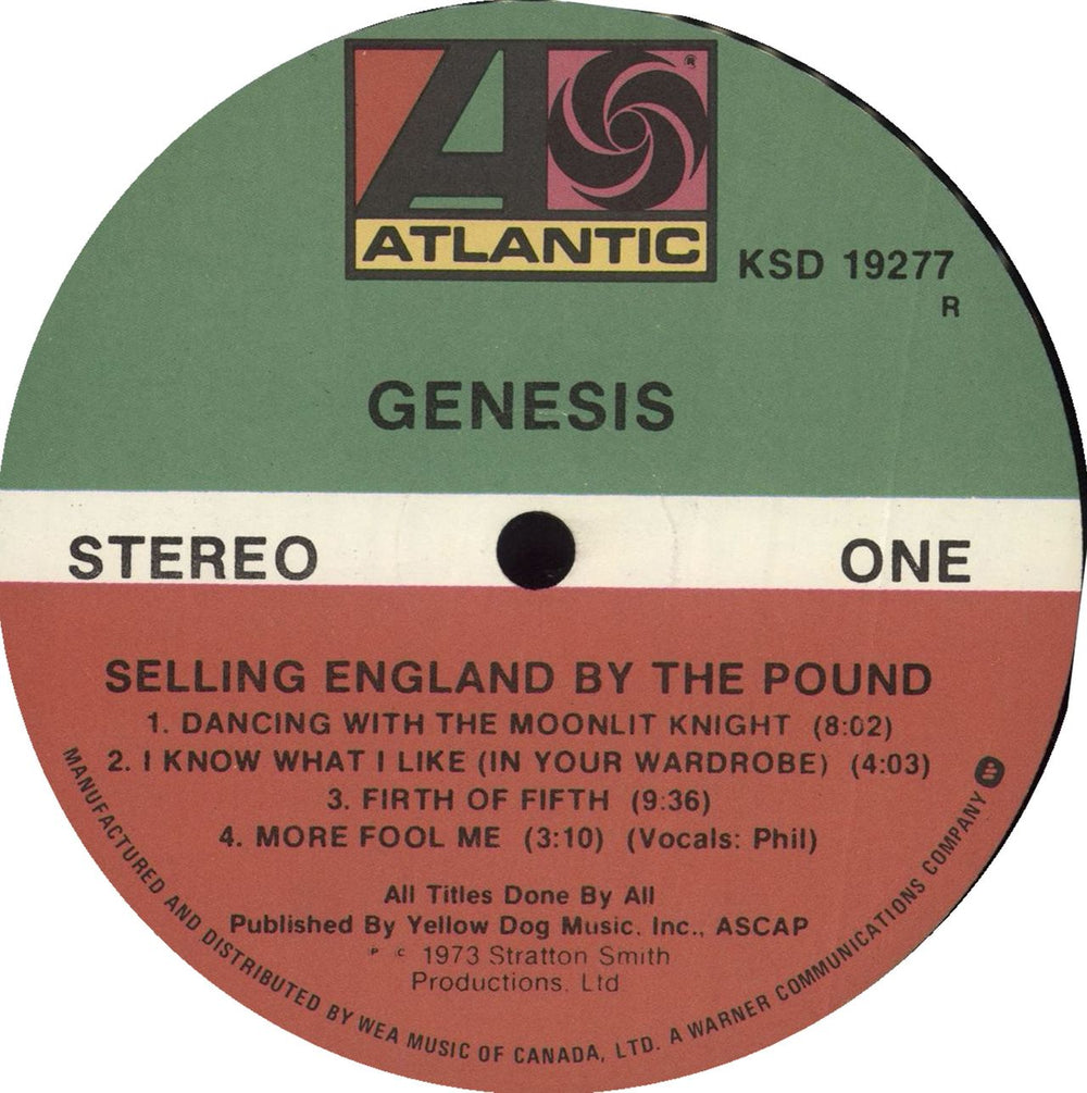 Genesis Selling England By The Pound Canadian vinyl LP album (LP record) GENLPSE388163