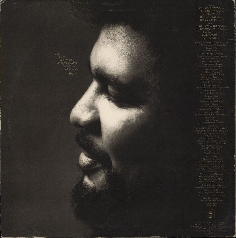 George Duke Reach For It US vinyl LP album (LP record)