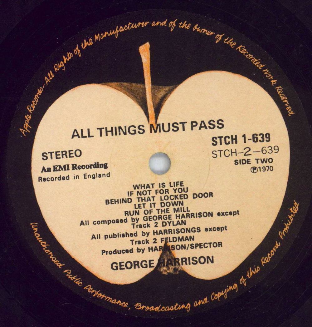George Harrison All Things Must Pass - 1st - EX Australian 3-LP vinyl record set (Triple LP Album)