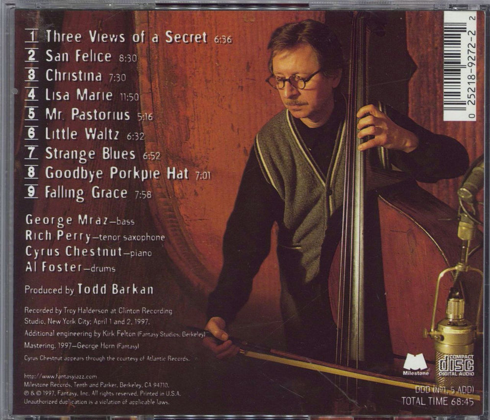 George Mraz Bottom Lines US CD album (CDLP) 025218927222