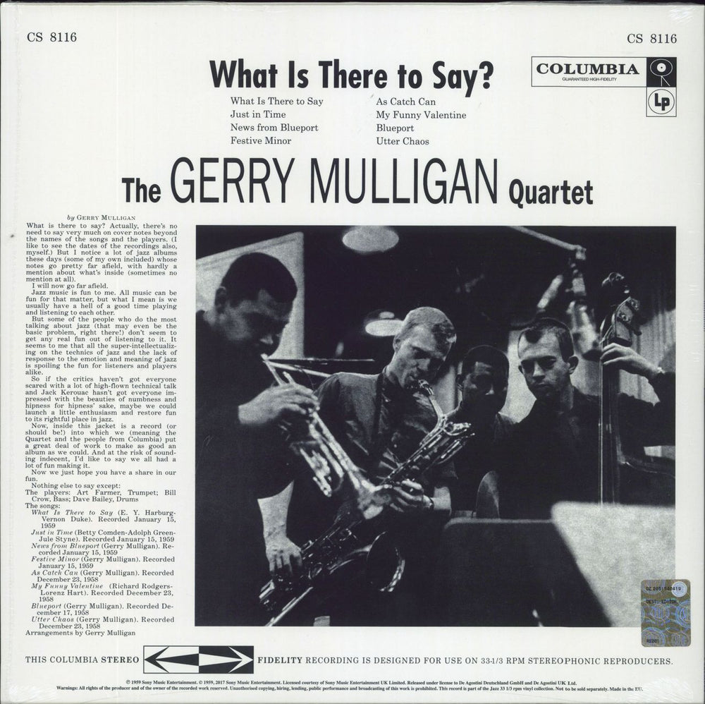 Gerry Mulligan What Is There To Say? - 180gm Vinyl - Sealed UK vinyl LP album (LP record)