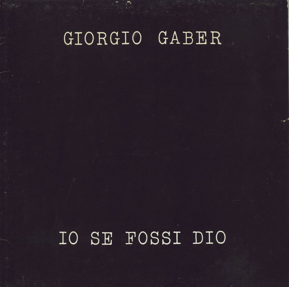 Giorgio Gaber Io Se Fossi Dio Italian 12" vinyl single (12 inch record / Maxi-single) DM913