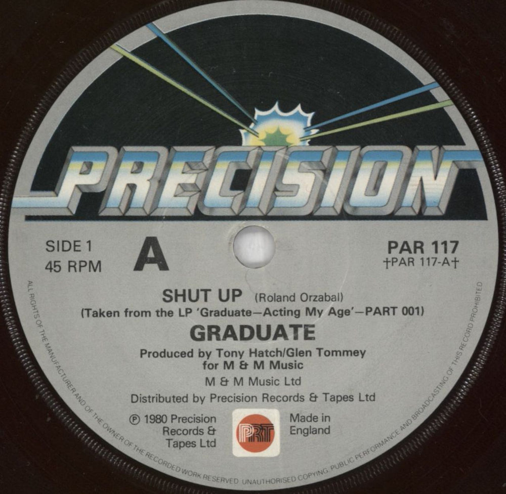 Graduate Shut Up UK 7" vinyl single (7 inch record / 45) PAR117