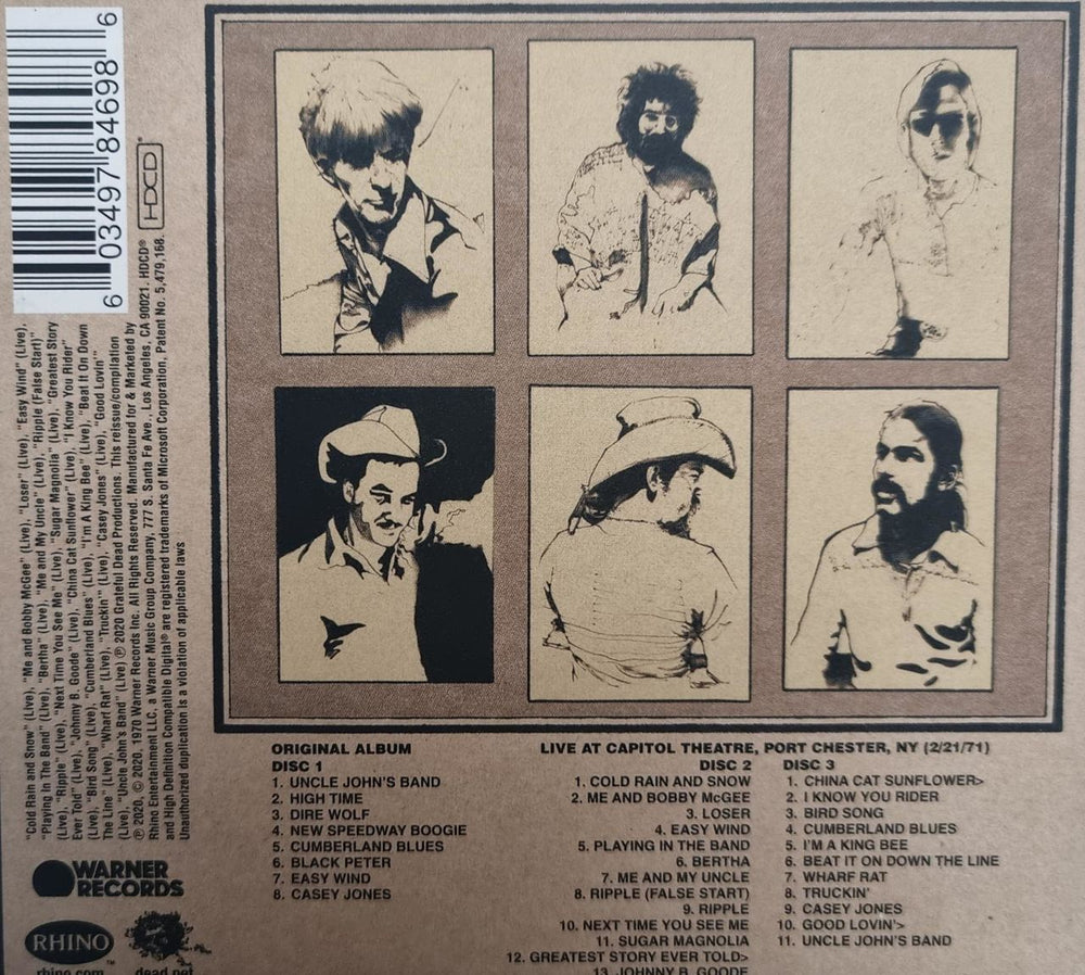 Grateful Dead Workingman's Dead: Deluxe Edition UK 3-CD album set (Triple CD) 603497846986