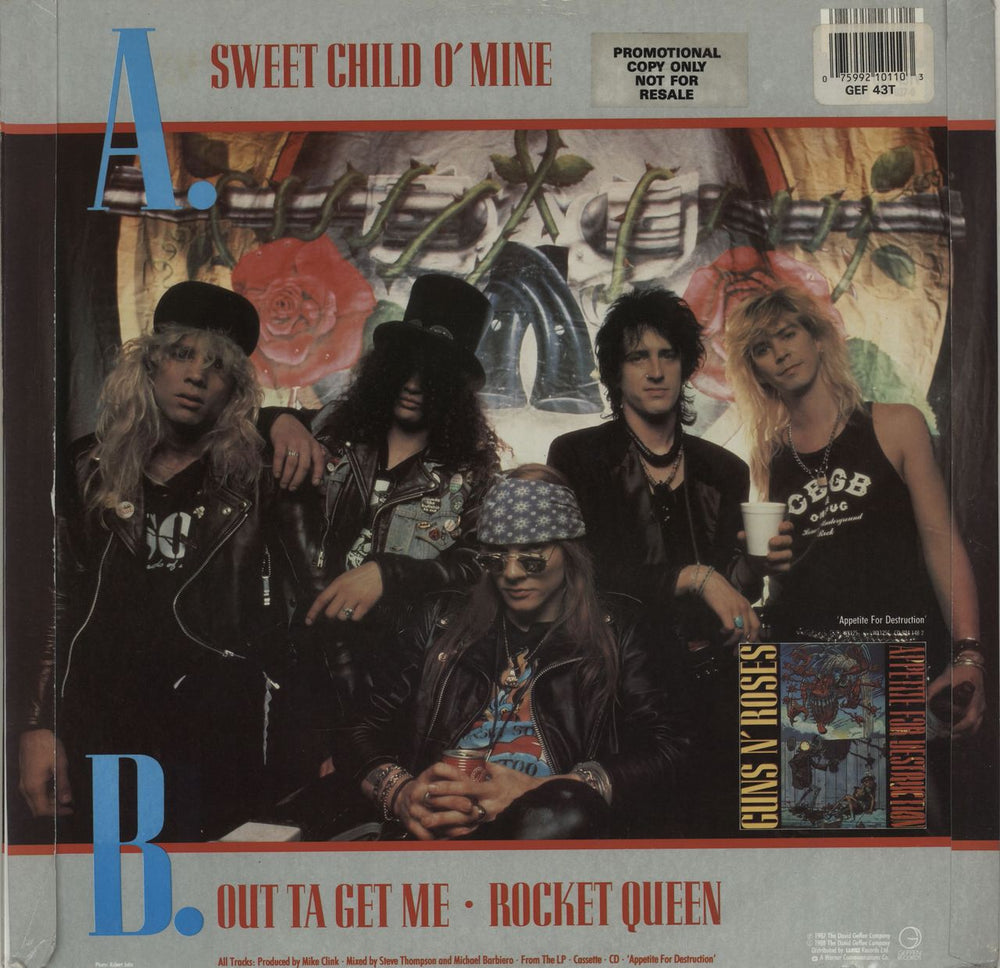 Guns N Roses Sweet Child O' Mine - EX UK Promo 12" vinyl single (12 inch record / Maxi-single) GNR12SW683478