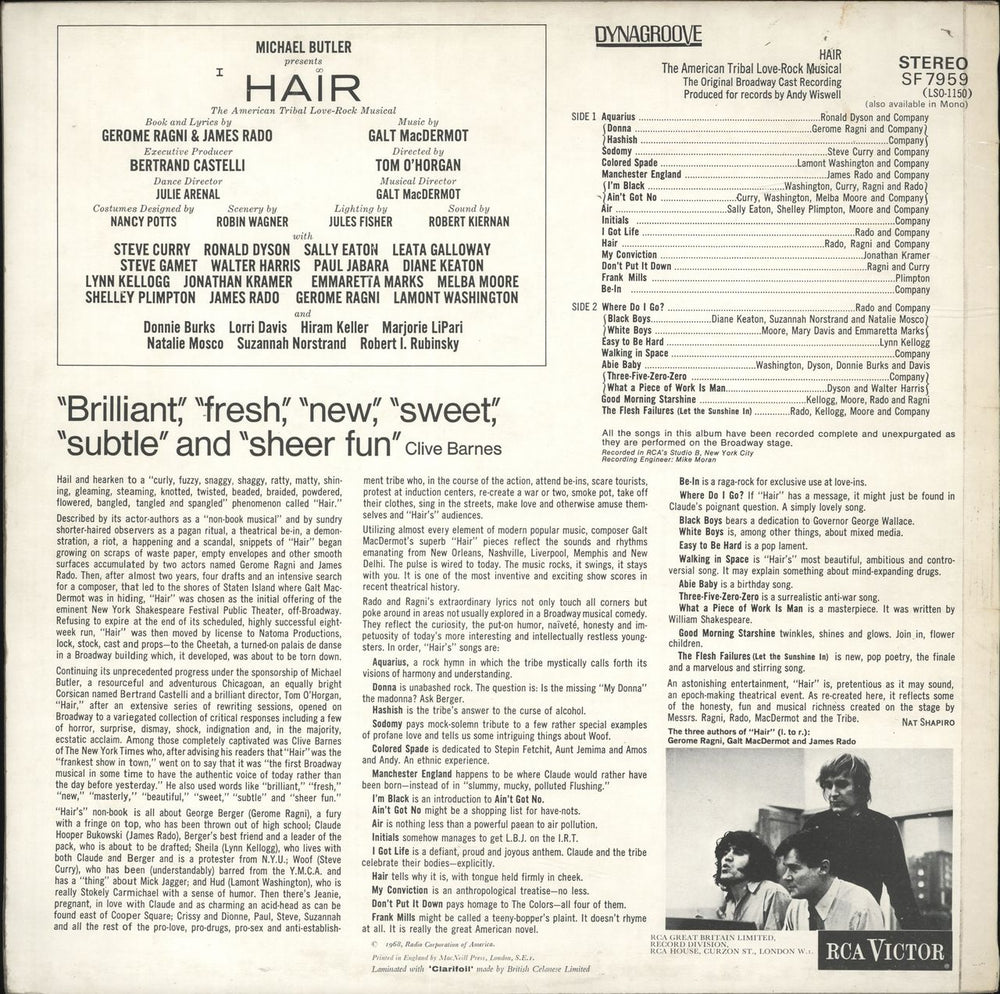 Hair (The Musical) Hair - 1st UK vinyl LP album (LP record)