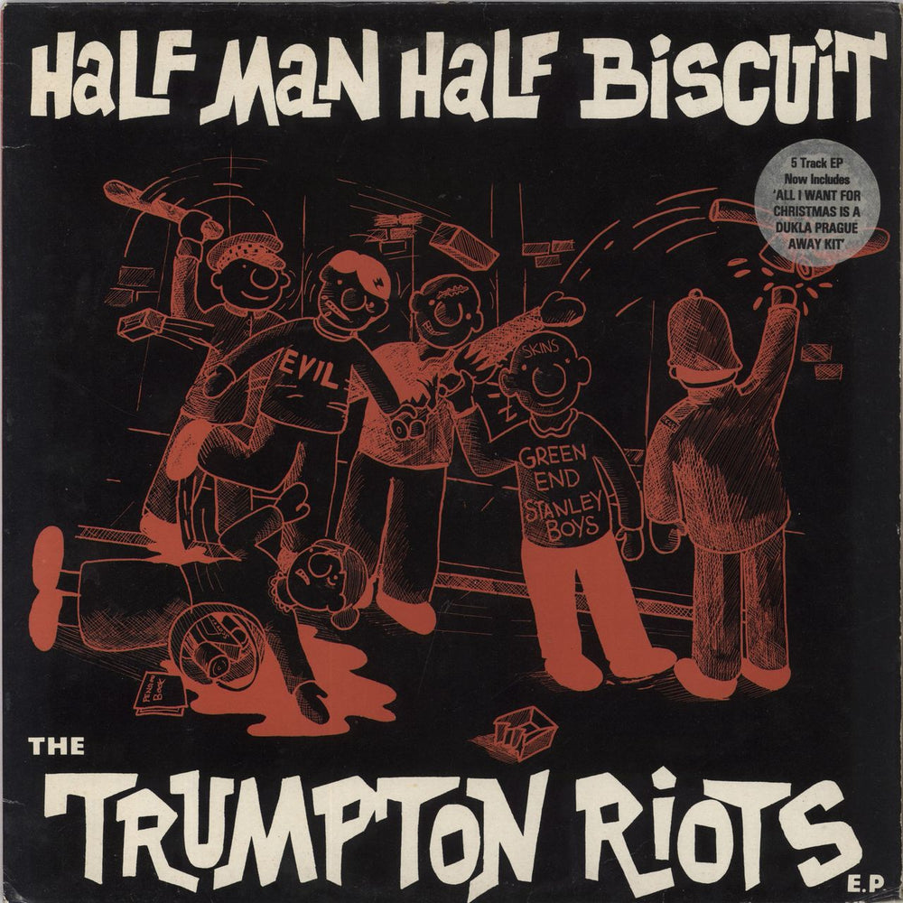 Half Man Half Biscuit The Trumpton Riots EP - 5-Track + sticker UK 12" vinyl single (12 inch record / Maxi-single) TRUMX1