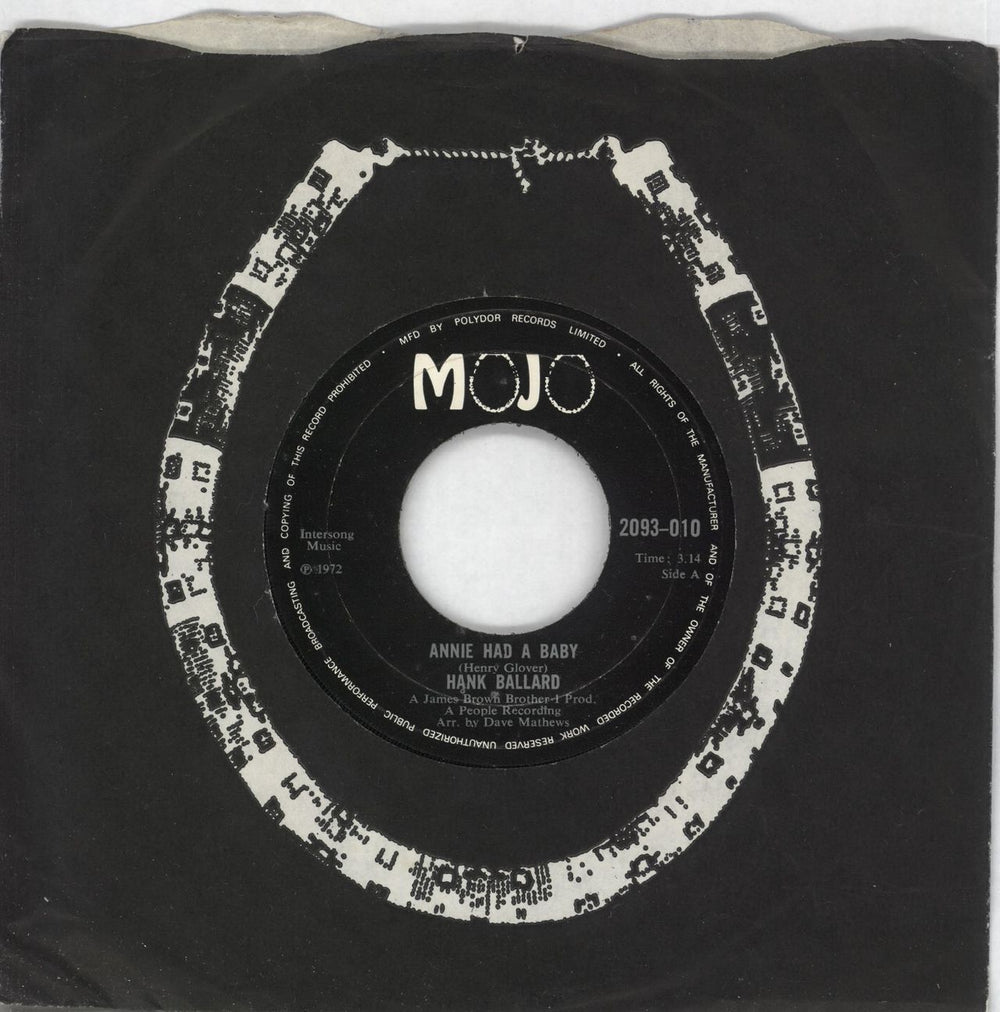 Hank Ballard Annie Had A Baby UK 7" vinyl single (7 inch record / 45) 2093-010