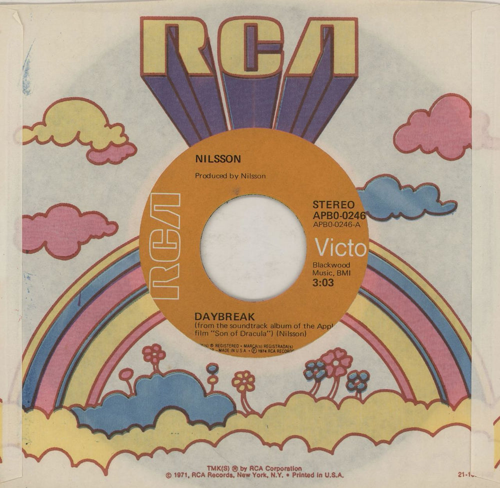 Harry Nilsson Daybreak US 7" vinyl single (7 inch record / 45) APBO-0246