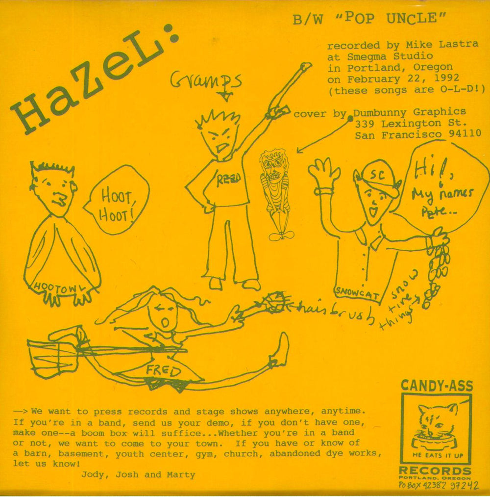 Hazel Heida - Yellow Sleeve US 7" vinyl single (7 inch record / 45)