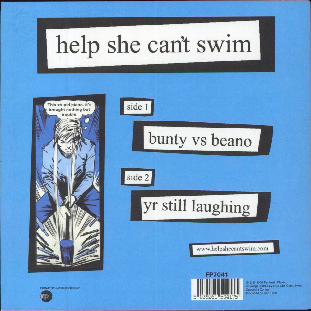 Help She Can't Swim Bunty Vs Beano - Pink Vinyl UK 7" vinyl single (7 inch record / 45) 5039261504175