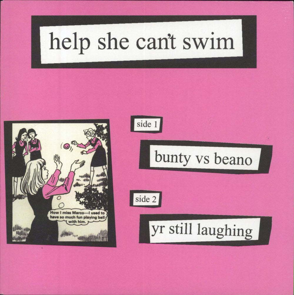 Help She Can't Swim Bunty Vs Beano - Pink Vinyl UK 7" vinyl single (7 inch record / 45) FP7041