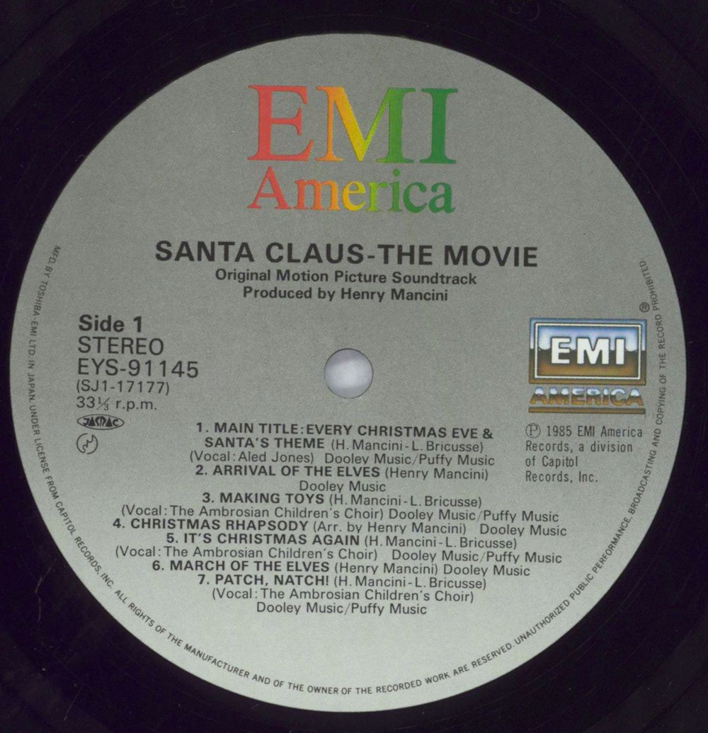 Henry Mancini Santa Claus The Movie Japanese vinyl LP album (LP record) MNCLPSA826136