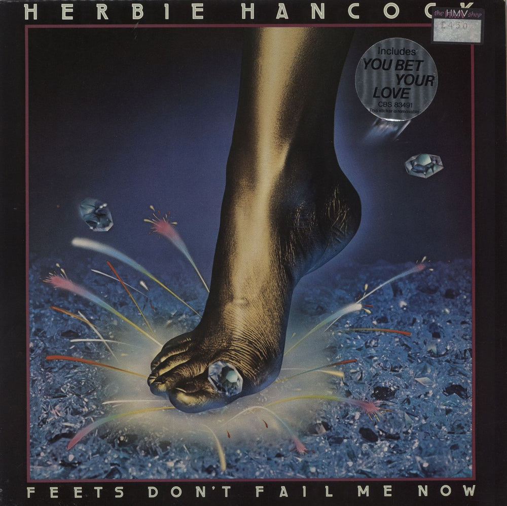 Herbie Hancock Feets Don't Fail Me Now - hype sticker UK vinyl LP album (LP record) 83491