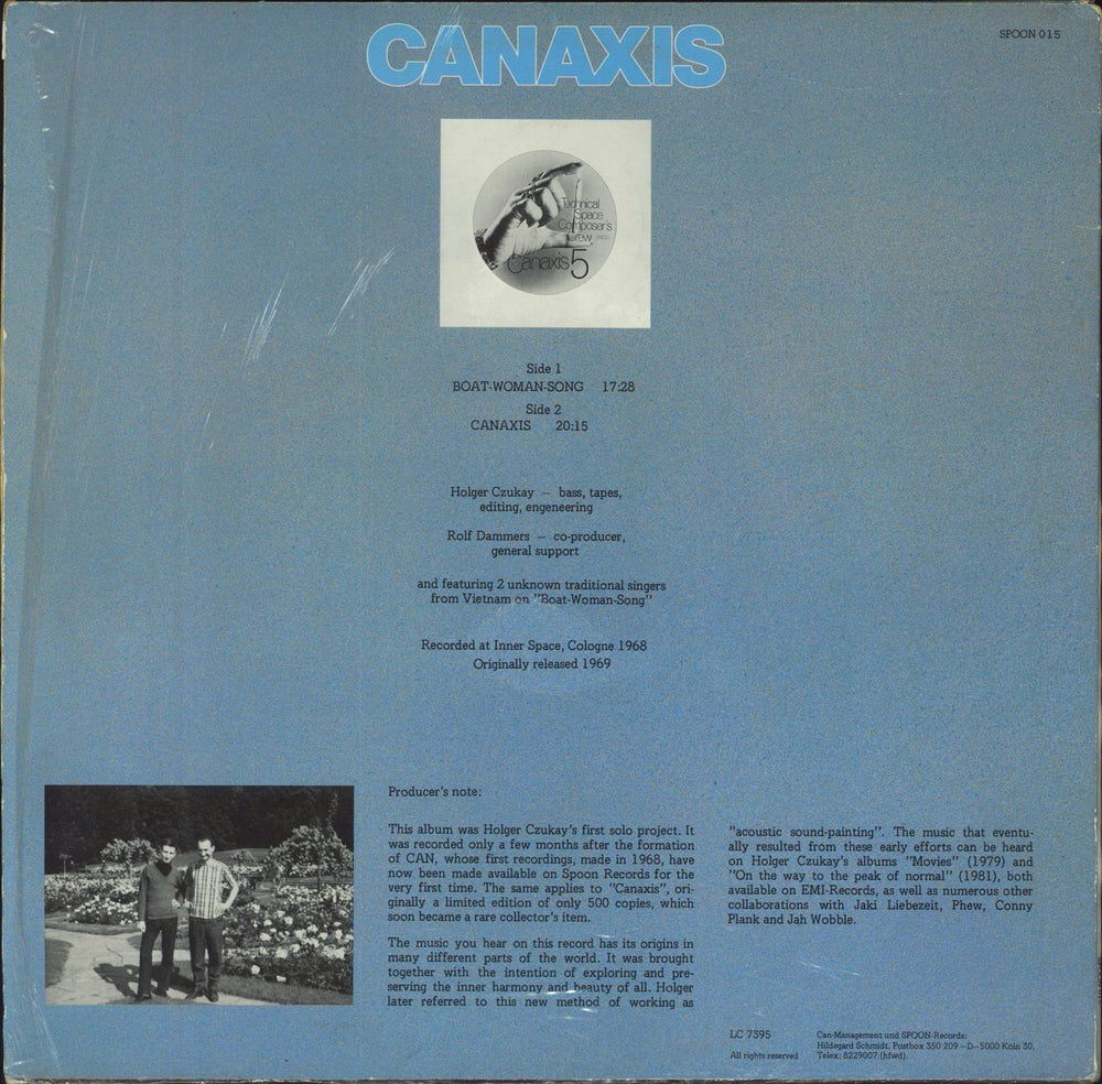 Holger Czukay Canaxis German vinyl LP album (LP record)