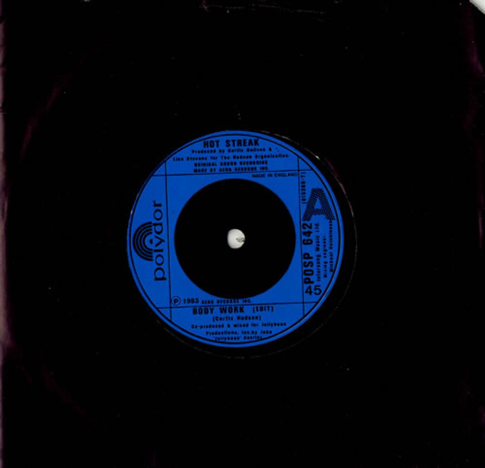 Hot Streak Body Work UK 7" vinyl single (7 inch record / 45) POSP642