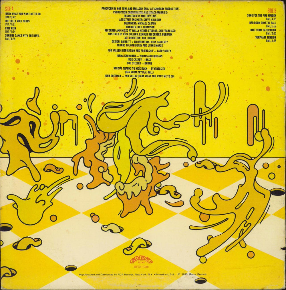 Hot Tuna Yellow Fever - Quadrophonic US vinyl LP album (LP record)