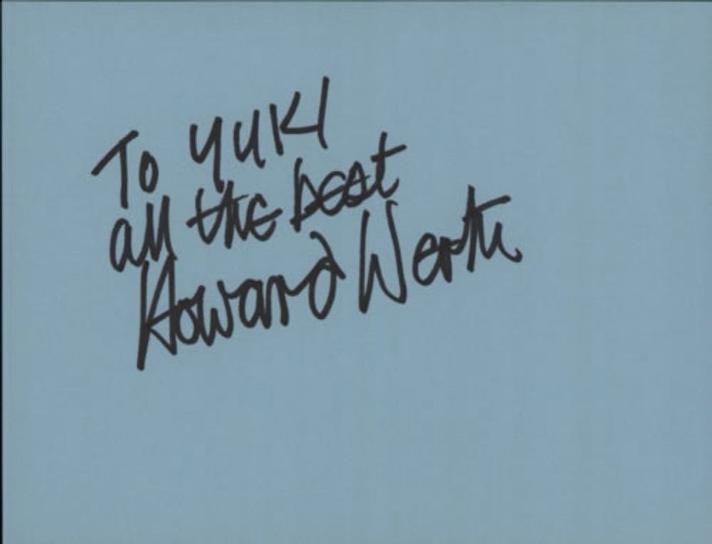 Howard Werth Page From An Autograph Book UK memorabilia AUTOGRAPH