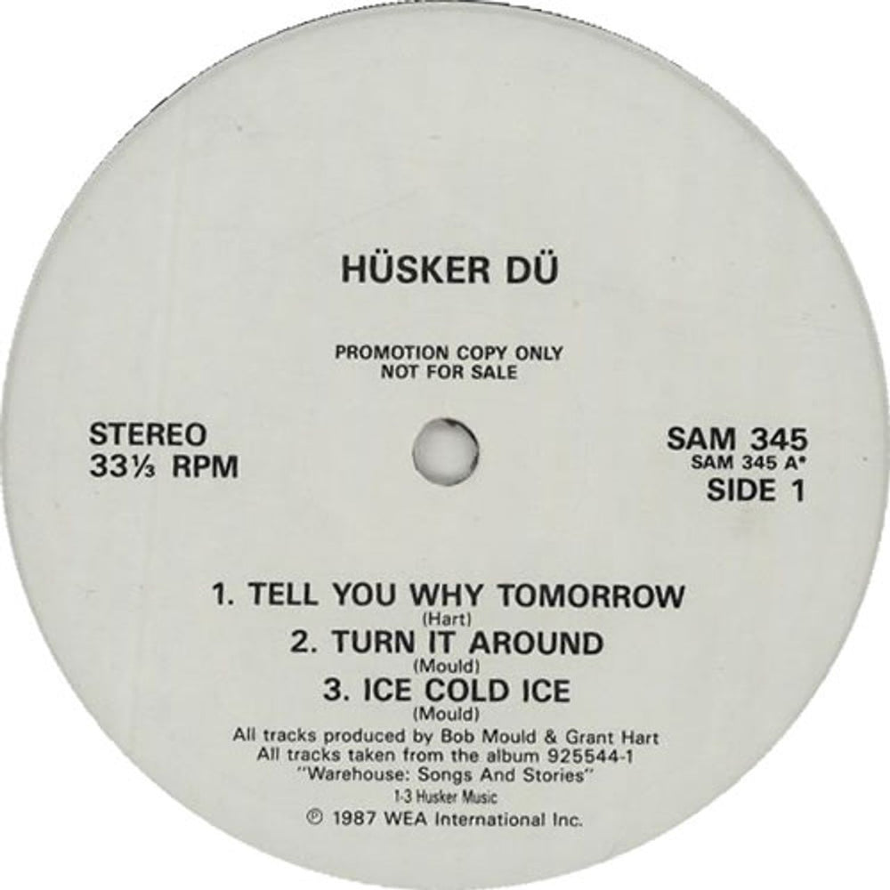 Husker Du Tell You Why Tomorrow UK Promo 12" vinyl single (12 inch record / Maxi-single) SAM345