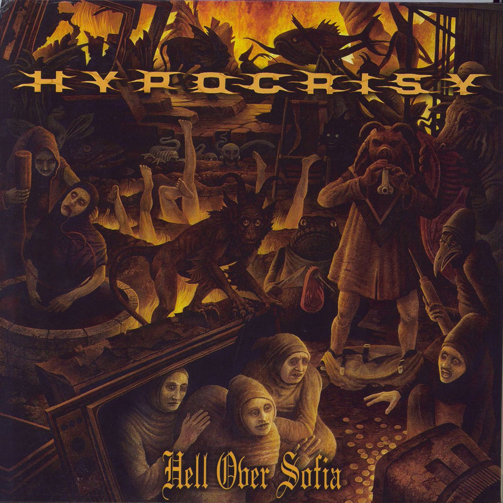 Hypocrisy Hell Over Sofia - Brown Vinyl German 2-LP vinyl record set (Double LP Album) NB2560-1