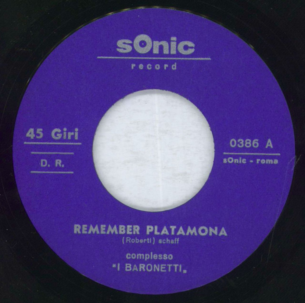 I Baronetti Remember Platamona Italian 7" vinyl single (7 inch record / 45) 1AK07RE818474