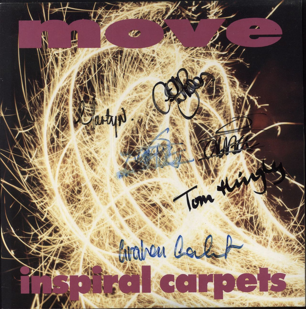 Inspiral Carpets Move - Autographed + Newsletter Three UK 12" vinyl single (12 inch record / Maxi-single) DUNG6T
