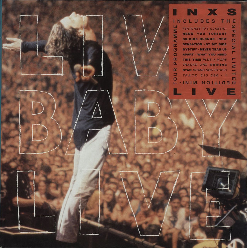 Inxs Live Baby Live - Stickered sleeve UK vinyl LP album (LP record) 510580-1