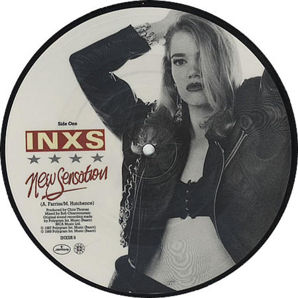 Inxs New Sensation UK 7" vinyl picture disc (7 inch picture disc single) INXSR9