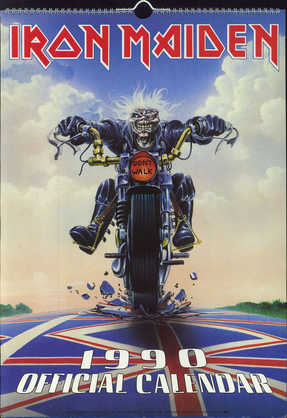 Iron Maiden Calendar 1990 - Danilo UK calendar OFFICIAL CALENDAR